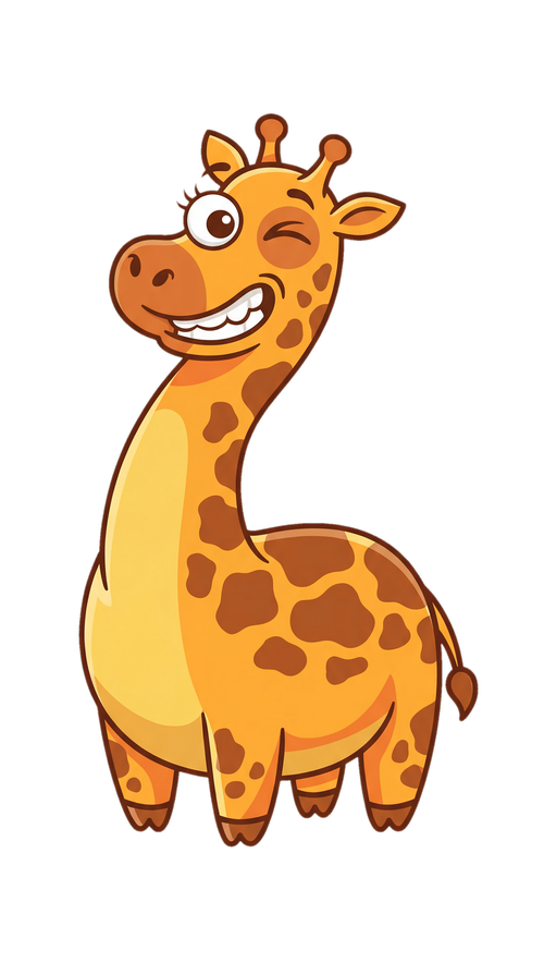 A wonky giraffe winking